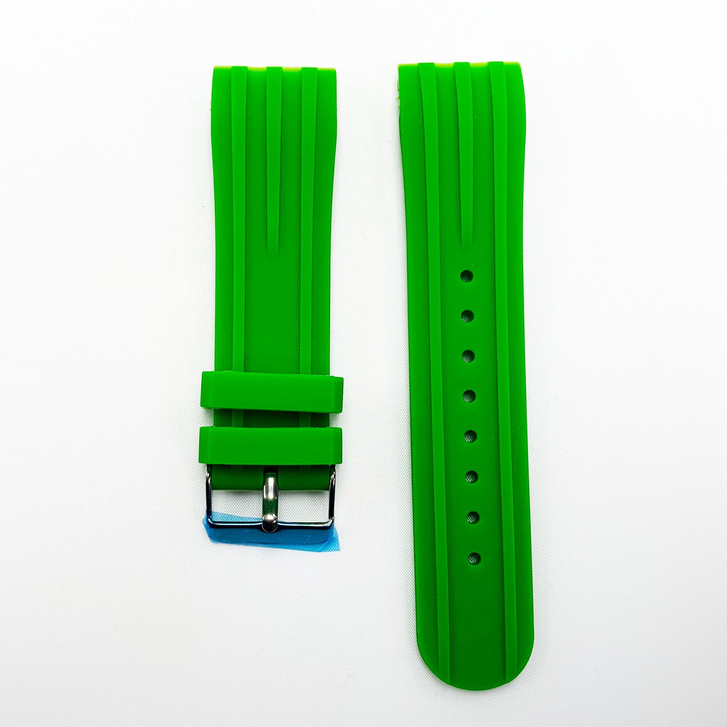 24 MM Special Curve Green Color Silicone Quick Release Regular Size Watch Strap Steel HR