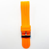 24 MM Special Curve Orange Color Silicone Quick Release Regular Size Watch Strap Steel HR