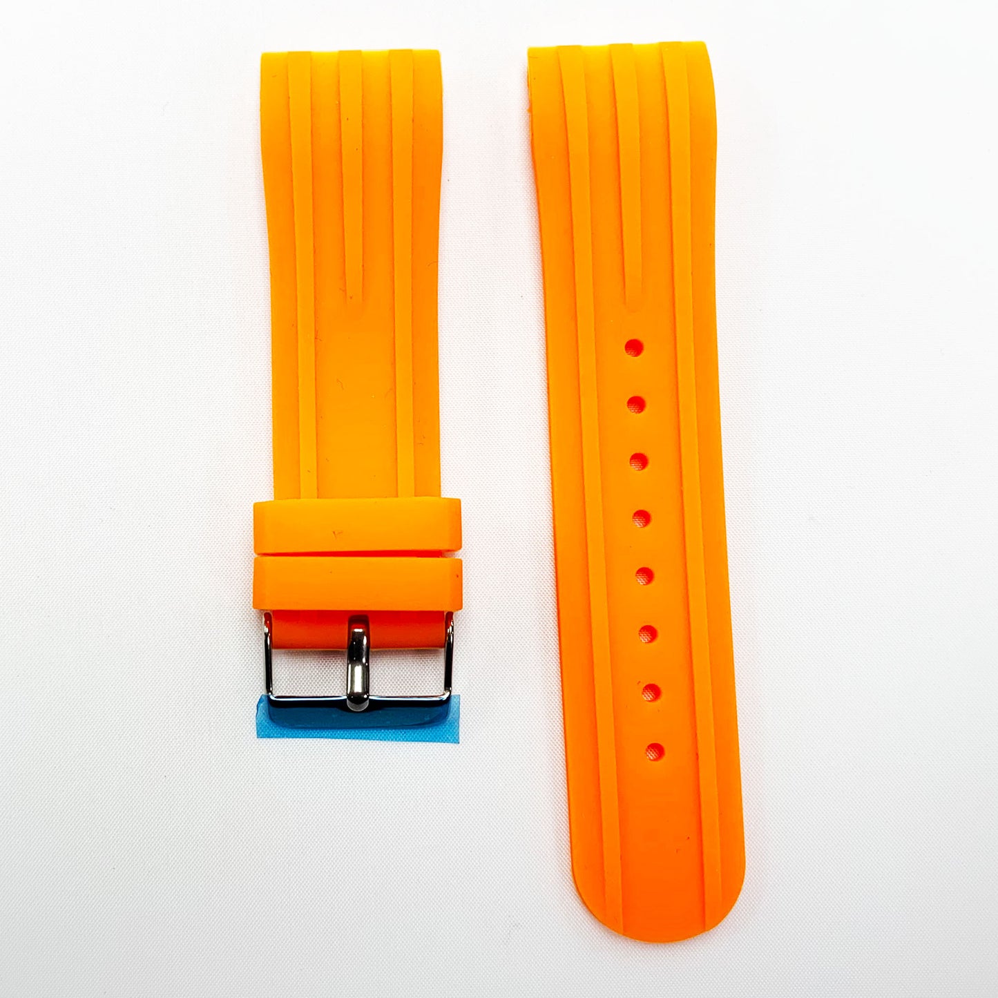 24 MM Special Curve Orange Color Silicone Quick Release Regular Size Watch Strap Steel HR