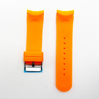 24 MM Special Curve Orange Color Silicone Quick Release Regular Size Watch Strap Steel HR