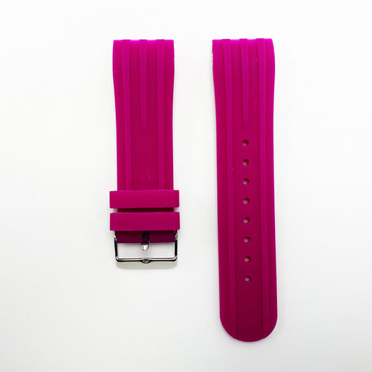 24 MM Special Curve Purple Color Silicone Quick Release Regular Size Watch Strap Steel HR - Universal Jewelers & Watch Tools Inc.