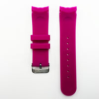 24 MM Special Curve Purple Color Silicone Quick Release Regular Size Watch Strap Steel HR