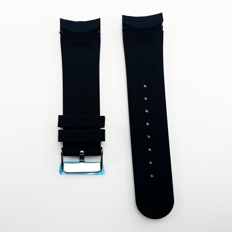Load image into Gallery viewer, 24 MM Special Curve Style Black Color Silicone Quick Release Regular Size Watch Strap Steel HR
