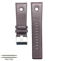 Genuine Leather Watch Band fit Diesel Watches With Screw, Black and Brown Watch Strap Replacement 22 MM to 28 MM
