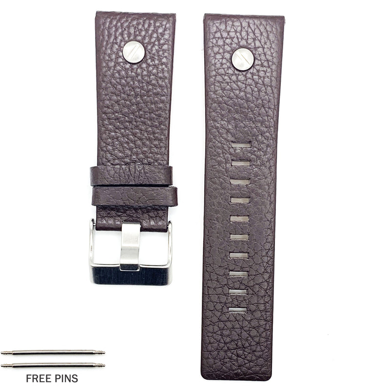 Load image into Gallery viewer, Genuine Leather Watch Band fit Diesel Watches With Screw, Black and Brown Watch Strap Replacement 22 MM to 28 MM
