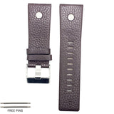 Genuine Leather Watch Band fit Diesel Watches With Screw, Black and Brown Watch Strap Replacement 22 MM to 28 MM