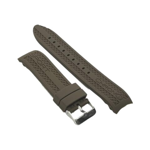 Load image into Gallery viewer, CURVED END RUGGED TEXTURED SOFT RUBBER SILICONE SPORT WATCH BAND 22MM
