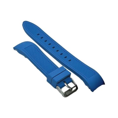 Load image into Gallery viewer, CURVED END DIAMOND TEXTURED SOFT RUBBER SILICONE SPORT WATCH BAND 22MM
