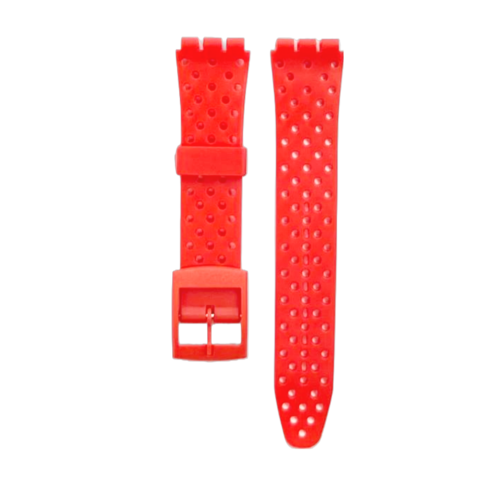 Swatch Replacement Plastic PVC Watch Band Flat with Holes without Pins 17mm