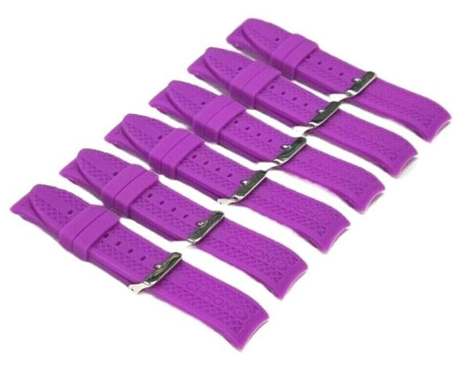 CURVED END RUGGED TEXTURED SOFT RUBBER SILICONE SPORT WATCH BAND 22MM - Universal Jewelers & Watch Tools Inc.