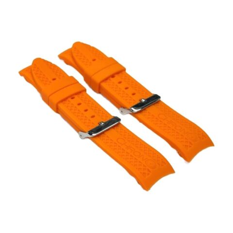 Load image into Gallery viewer, CURVED END RUGGED TEXTURED SOFT RUBBER SILICONE SPORT WATCH BAND 22MM
