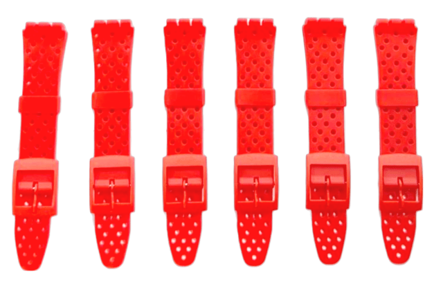 Swatch Replacement Plastic PVC Watch Band Flat with Holes without Pins 17mm - Universal Jewelers & Watch Tools Inc.