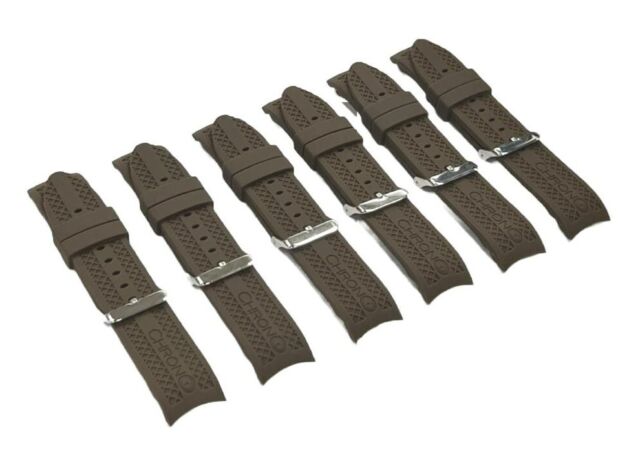 CURVED END RUGGED TEXTURED SOFT RUBBER SILICONE SPORT WATCH BAND 22MM - Universal Jewelers & Watch Tools Inc.