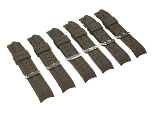 CURVED END RUGGED TEXTURED SOFT RUBBER SILICONE SPORT WATCH BAND 22MM - Universal Jewelers & Watch Tools Inc.