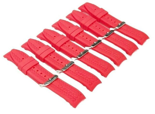 CURVED END RUGGED TEXTURED SOFT RUBBER SILICONE SPORT WATCH BAND 22MM - Universal Jewelers & Watch Tools Inc.