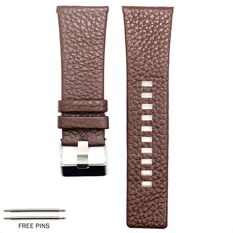 Load image into Gallery viewer, Genuine Leather Watch Band fit Diesel Watches With Screw, Black and Brown Watch Strap Replacement 22 MM to 28 MM
