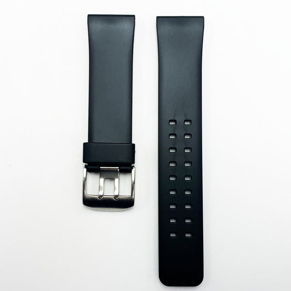 30 mm pvc plain double prong watch band black color quick release regular size sieko citizen watch strap also in 1