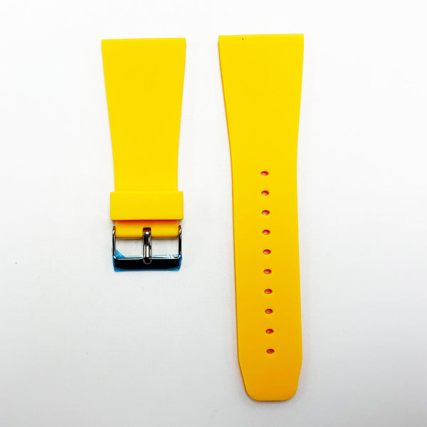 30 MM Silicone Special Watch Band Yellow Color Quick Release Regular Size Big Watch Strap