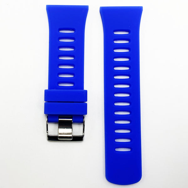 30 MM Silicone Wide Prong Watch Band Blue Color Quick Release Regular Size Big Watch Strap