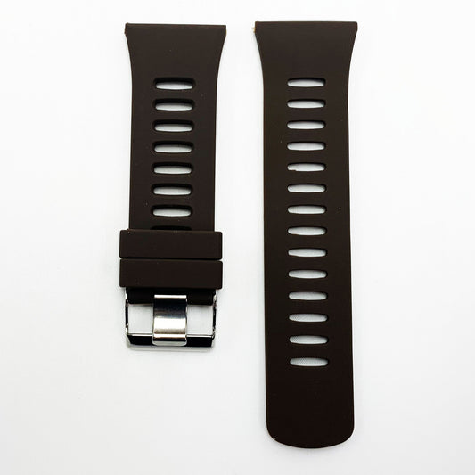 30 MM Silicone Wide Prong Watch Band Brown Color Quick Release Regular Size Big Watch Strap - Universal Jewelers & Watch Tools Inc.