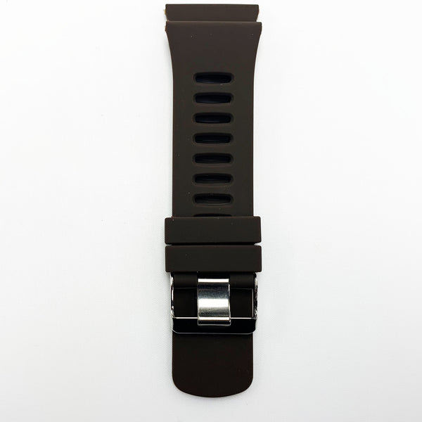 30 MM Silicone Wide Prong Watch Band Brown Color Quick Release Regular Size Big Watch Strap