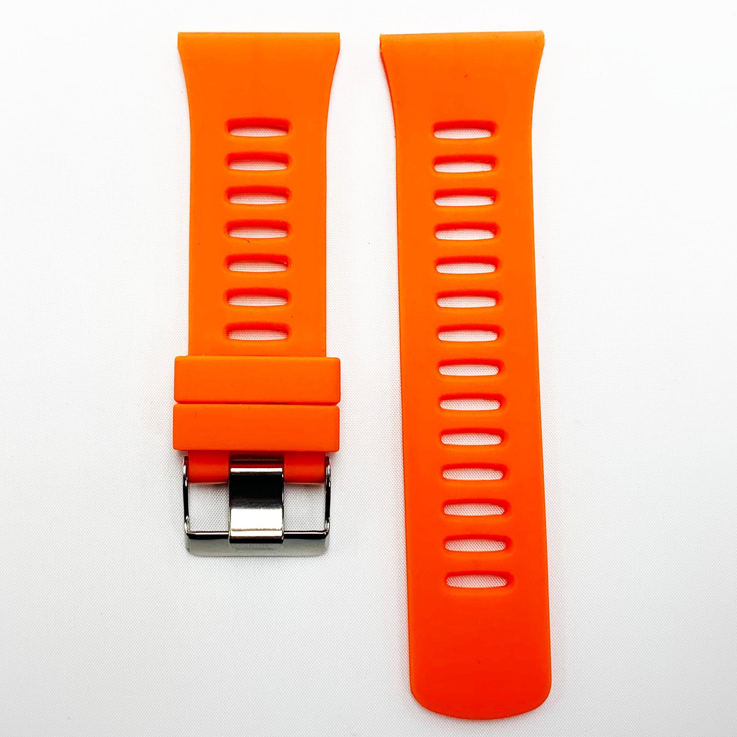 30 MM Silicone Wide Prong Watch Band Orange Color Quick Release Regular Size Big Watch Strap