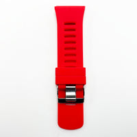 30 MM Silicone Wide Prong Watch Band Red Color Quick Release Regular Size Big Watch Strap