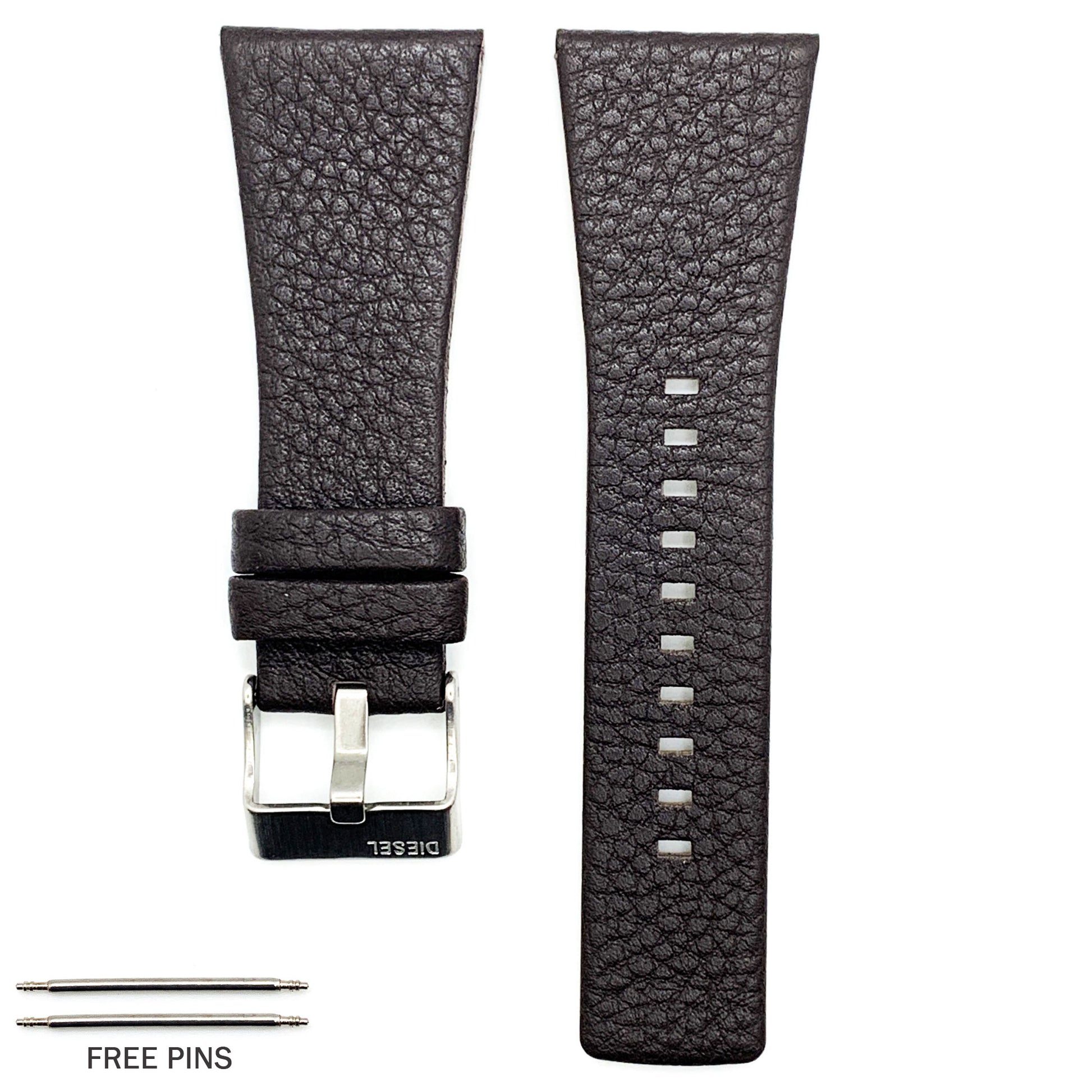 Genuine Leather Watch Band Fits Diesel Watches Black and Brown Watch Band 22 MM to 34 MM - Universal Jewelers & Watch Tools Inc.