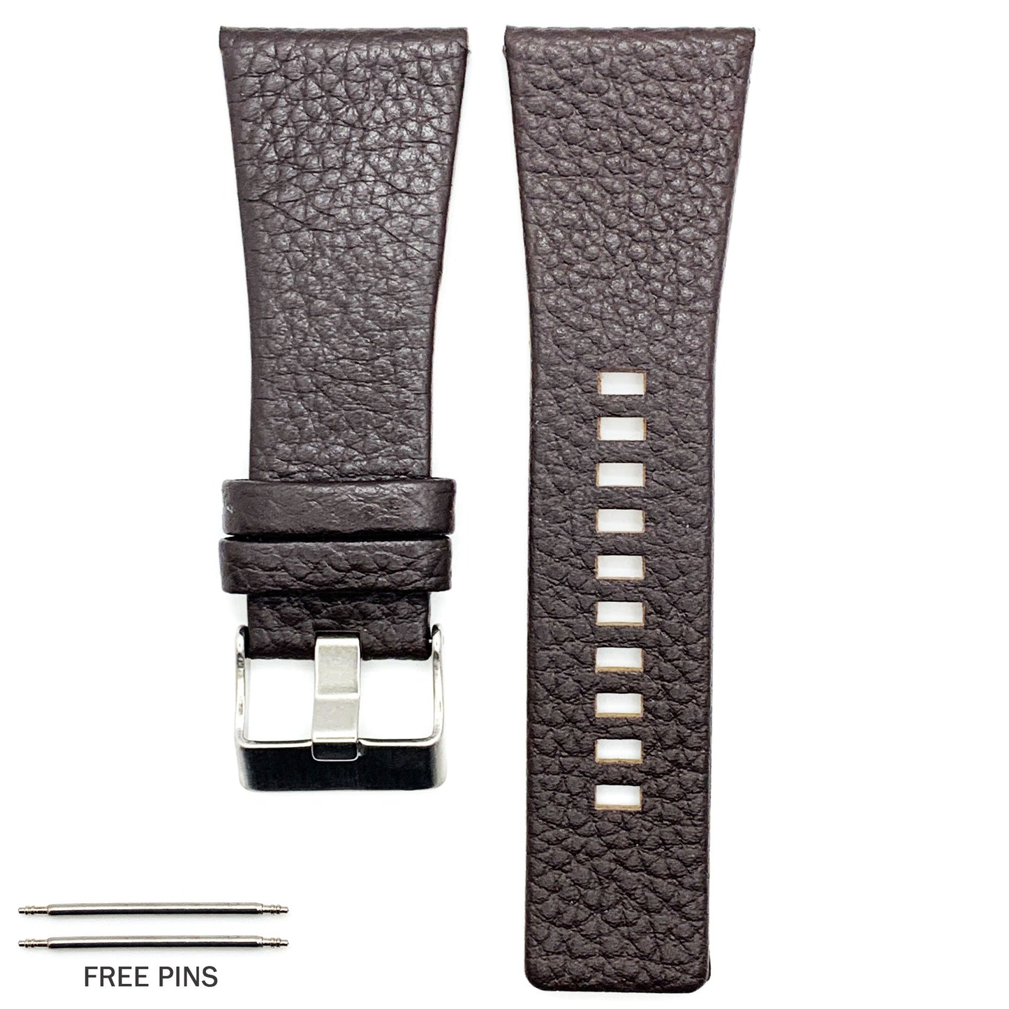 Genuine Leather Watch Band Fits Diesel Watches Black and Brown Watch Band 22 MM to 34 MM - Universal Jewelers & Watch Tools Inc.