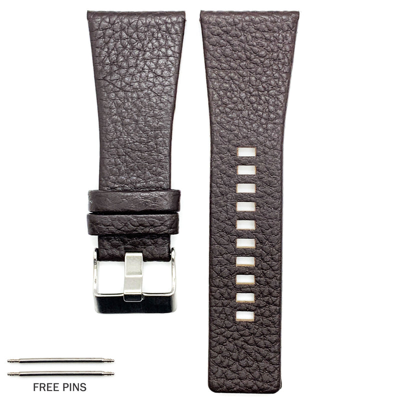 Load image into Gallery viewer, Genuine Leather Watch Band Fits Diesel Watches Black and Brown Watch Band 22 MM to 34 MM
