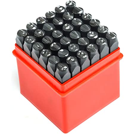 Number Stamp & Punch Set 3/16" 1.5mm Heavy Duty Black Tempered Steel