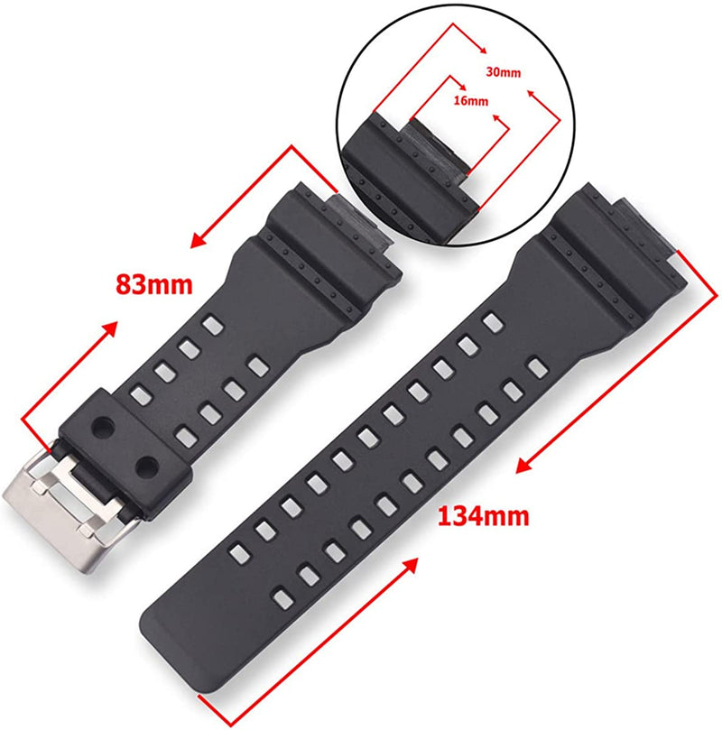 Load image into Gallery viewer, Genuine Casio G-Shock Watch Band Replacement Fits for GA-100 110 GD-120 5146 5081  GAC-100, GA-100C, GA-300, GA-100, G-8900, GA-120 and Other models
