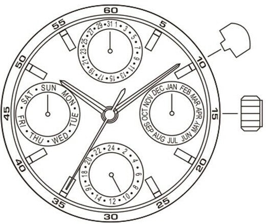 6P09 Miyota-Citizen Watch Movement Made in Japan