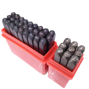 Load image into Gallery viewer, Letter &amp; Number Stamp &amp; Punch Set 3/16&quot; 1.5mm Heavy Duty Black Tempered Steel
