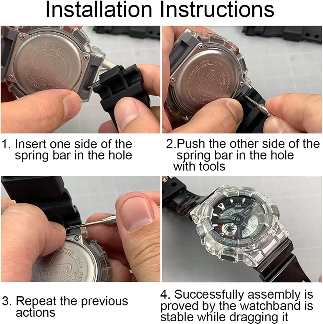 Genuine Casio G Shock Watch Band Replacement Fits for GA 100 110 GD 12 Universal Jewelers Watch Tools Inc