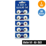 Alkaline Cell-AG1, LR621 1 Pack 10 Batteries, Available for bulk order - Universal Jewelers & Watch Tools Inc. 