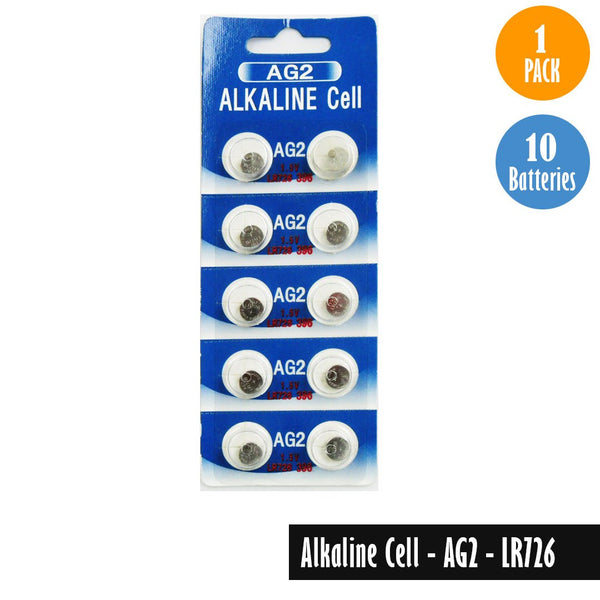 Alkaline Cell-AG2, LR726 1 Pack 10 Batteries, Available for bulk order - Universal Jewelers & Watch Tools Inc. 