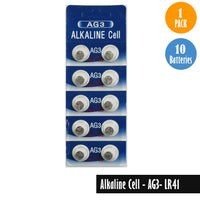 Alkaline Cell-AG3, LR41 1 Pack 10 Batteries, Available for bulk order - Universal Jewelers & Watch Tools Inc. 