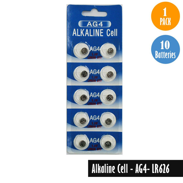 Alkaline Cell-AG4, LR626-1-pack-10-Batteries, Available for bulk order - Universal Jewelers & Watch Tools Inc. 