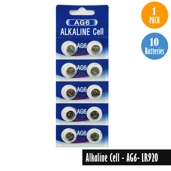 Alkaline Cell-AG6, LR920 1 Pack 10 Batteries, Available for bulk order - Universal Jewelers & Watch Tools Inc. 