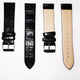 Genuine Italian Leather Alligator Style, Black Color Flat Watch Band, 20MM , Regular and XL Size, Stainless Steel Silver Buckle - Universal Jewelers & Watch Tools Inc.
