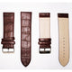 Genuine Italian Leather Alligator Style, Brown Color Flat Watch Band, 22MM and 24MM, Regular Size, Stainless Steel Silver Buckle - Universal Jewelers & Watch Tools Inc.