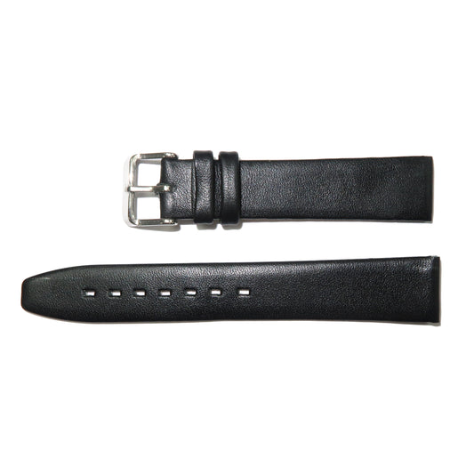 Genuine Leather Watch Band 8-24mm Flat Classic Plain Grain Black Brown Light Brown Tan Light Tan Light Green - Universal Jewelers & Watch Tools Inc. 