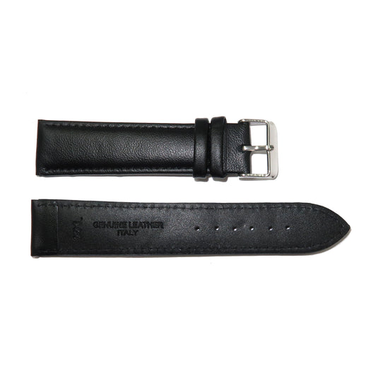 Genuine Leather Watch Band 8-28mm Padded Classic Plain Grain Stitched Black Brown - Universal Jewelers & Watch Tools Inc. 