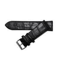 Genuine Leather Watch Band 12-24mm Flat Alligator Grain Black Brown Blue Red Yellow - Universal Jewelers & Watch Tools Inc. 