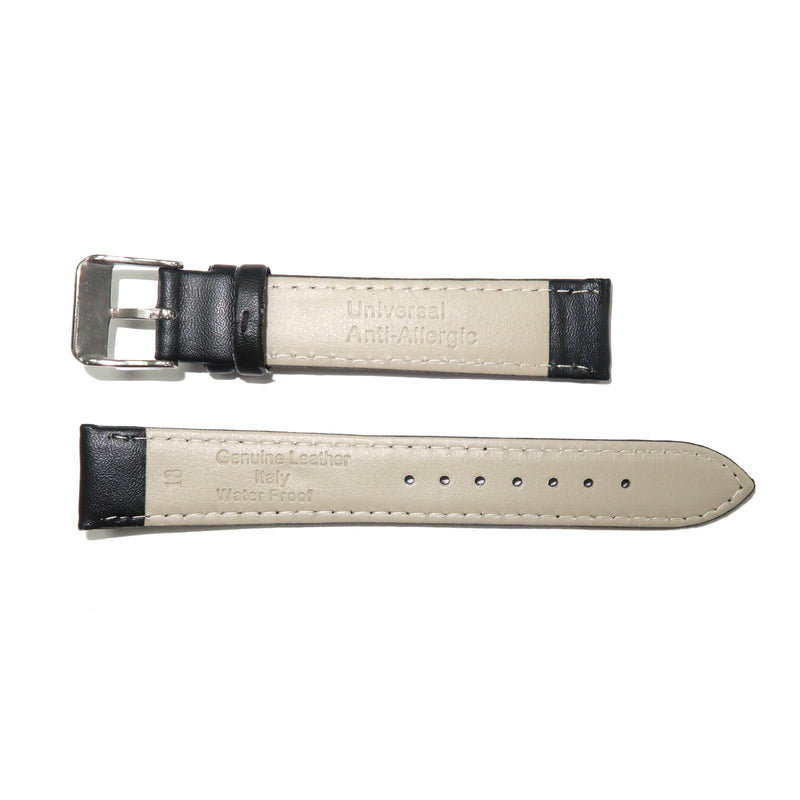 Load image into Gallery viewer, Genuine Leather Watch Band 12-30mm Padded Classic Plain Grain Stitched Black Brown - Universal Jewelers &amp; Watch Tools Inc. 
