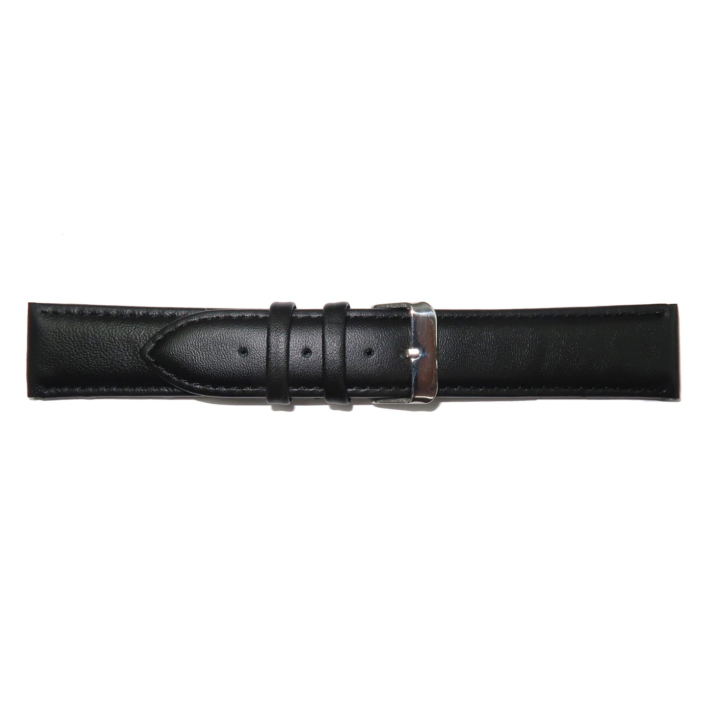 Genuine Leather Watch Band 8-28mm Padded Classic Plain Grain Stitched Black Brown - Universal Jewelers & Watch Tools Inc. 
