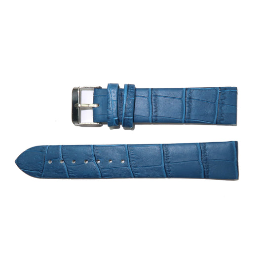 Genuine Leather Watch Band 12-24mm Flat Alligator Grain Black Brown Blue Red Yellow - Universal Jewelers & Watch Tools Inc. 