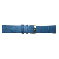 Genuine Leather Watch Band 12-24mm Flat Alligator Grain Black Brown Blue Red Yellow - Universal Jewelers & Watch Tools Inc. 