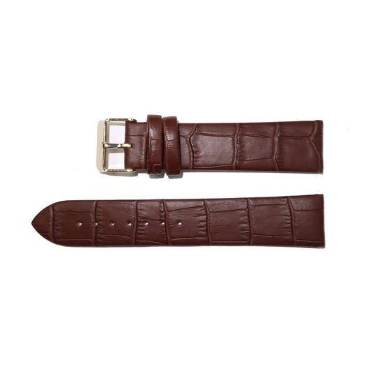 Genuine Leather Watch Band 12-24mm Flat Alligator Grain Black Brown Blue Red Yellow - Universal Jewelers & Watch Tools Inc. 